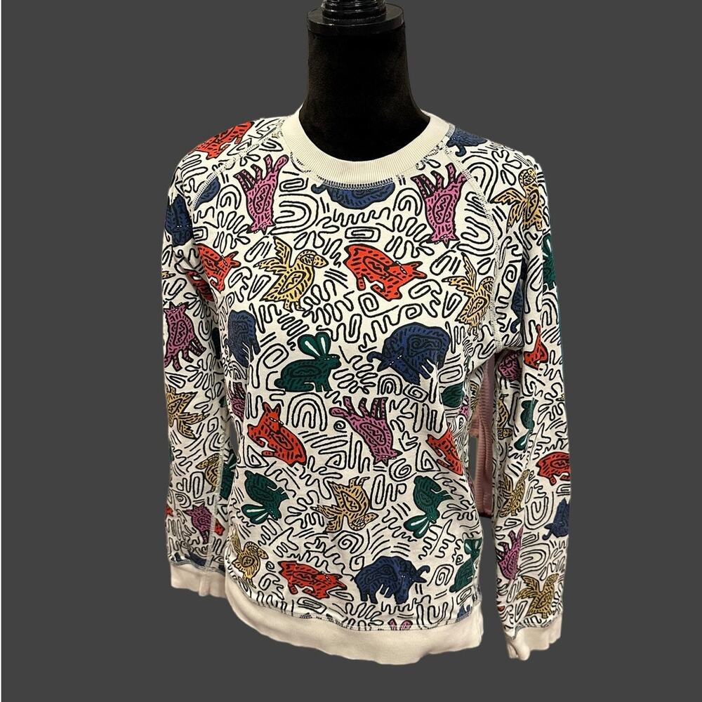 Hanna Anderson Forest Radicals Print French Terry Sweatshirt Sz. S EUC